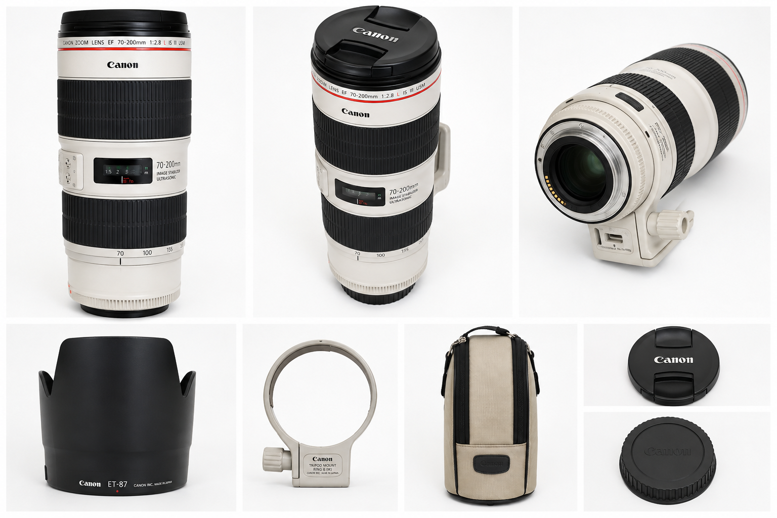 Canon EF 70-200mm f/2.8L IS III USM + Accesorios – Como nuevo